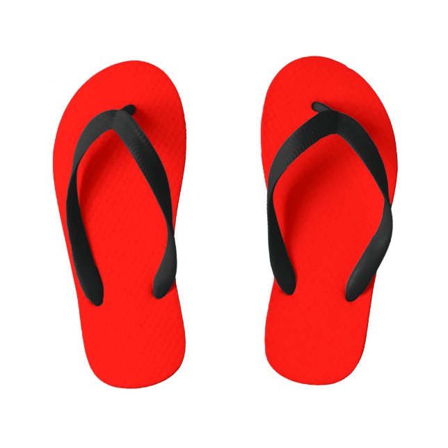 colour candy apple red kid's flip flops (Footbed)