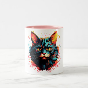 Colour cat Two-Tone coffee mug