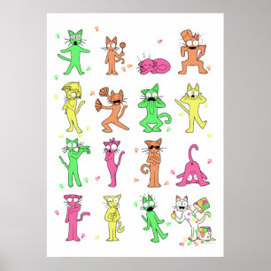 Colour Cats Poster