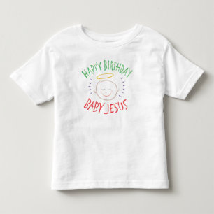 Colour Chalk Happy Birthday Baby Jesus Religious Toddler T-Shirt