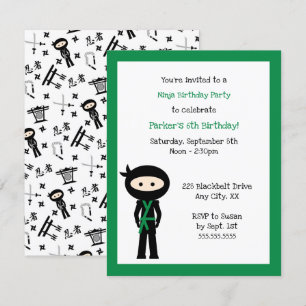Colour Change Ninja Birthday party invite
