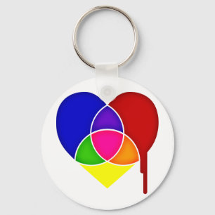 colour chart heart key ring