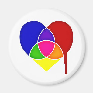 colour chart heart magnet