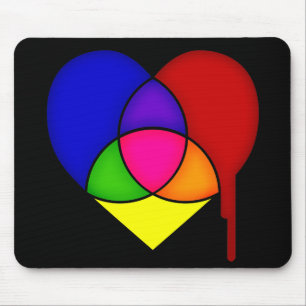 colour chart heart mouse mat