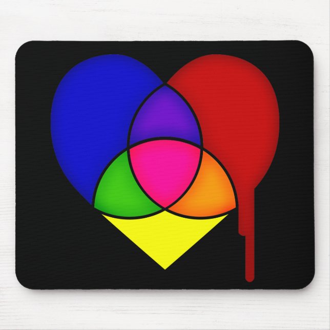 colour chart heart mouse mat (Front)
