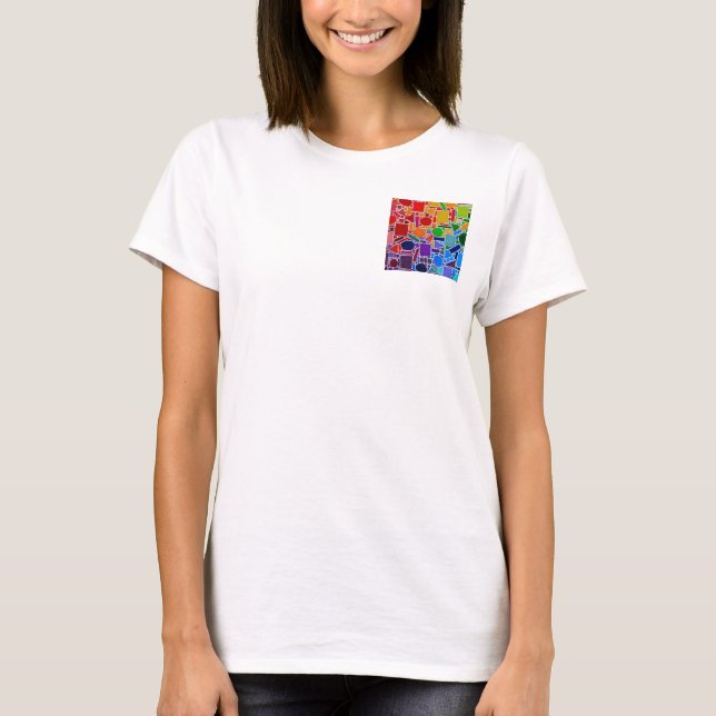 Colour Chart Rainbow Collage. Modern Abstract Art T-Shirt (Front)