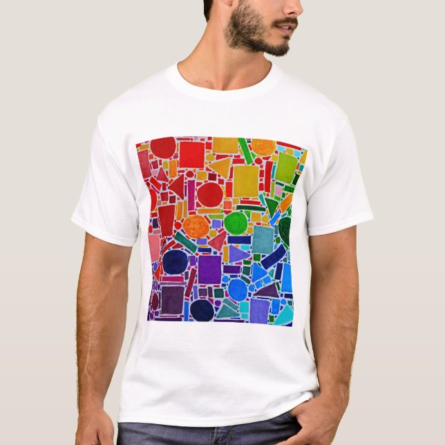 Colour Chart Rainbow Collage. Modern Abstract Art T-Shirt (Front)