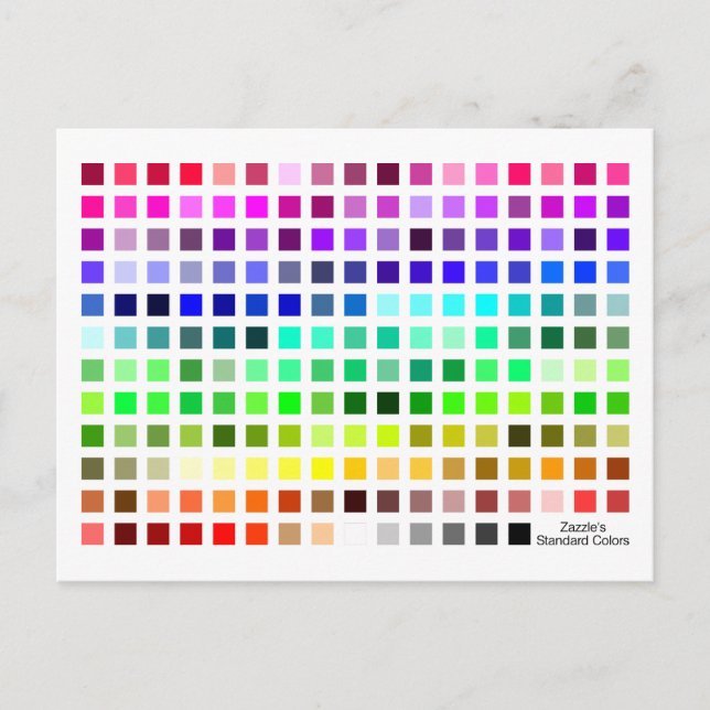 Colour Chart Reference Tool Postcard (Front)