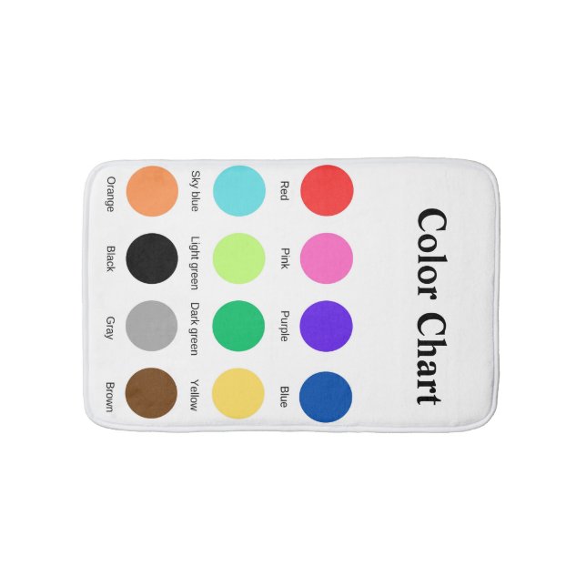 Colour chart school teacher kids chart editable  bath mat (Front)