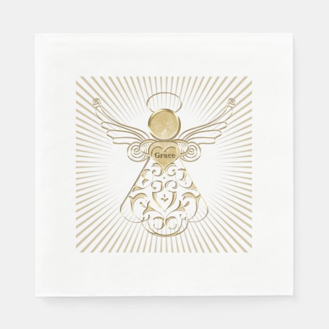 Colour Choice: Christmas Angel of Grace Sunbeams Napkin (Front)