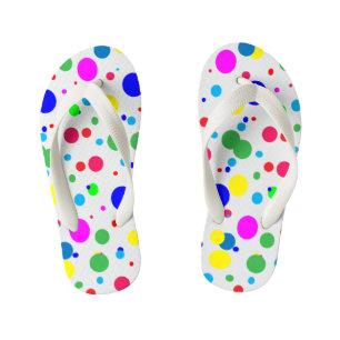 Colour Circle Polka Dot Bubbles Kids Flip Flops