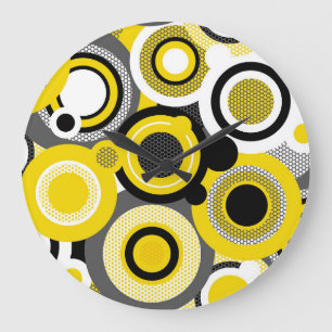 Colour circles, abstract geometric seamless textur large clock