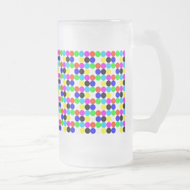 colour circles as frosted glass beer mug (Right)