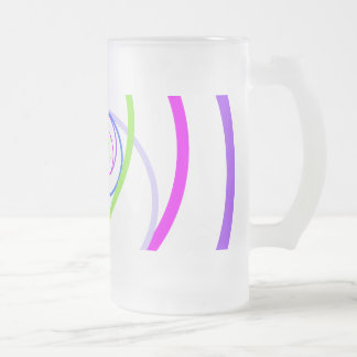 colour circles frosted glass beer mug