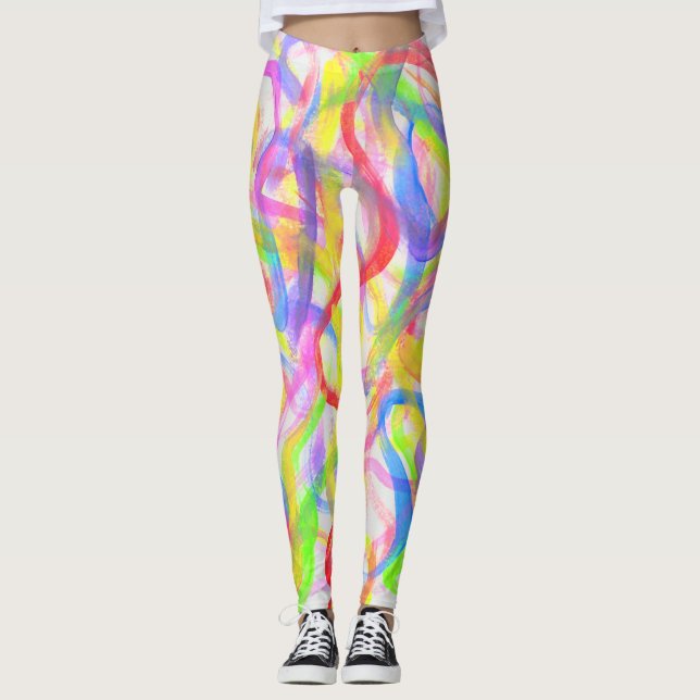 Colour Cloud Swirls Leggings (Front)