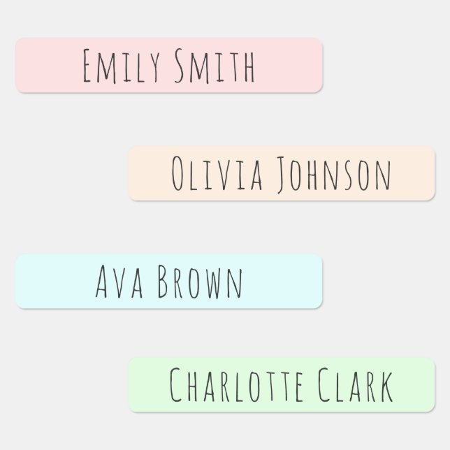 Colour Coded Aesthetic Kids Waterproof Name Labels (Group)