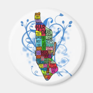 Colour Coded Manhattan Map Magnet