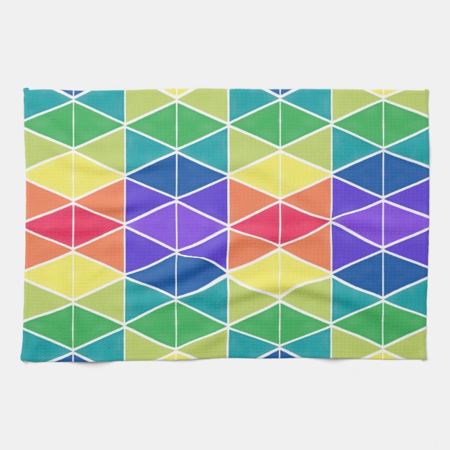 colour collector triangles kitchen towel (Horizontal)