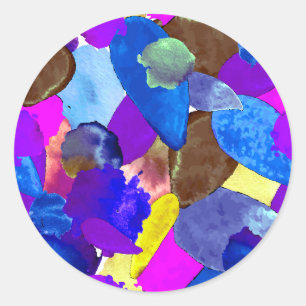 Colour crash 4 classic round sticker