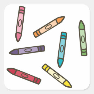 Colour Crayons Square Sticker
