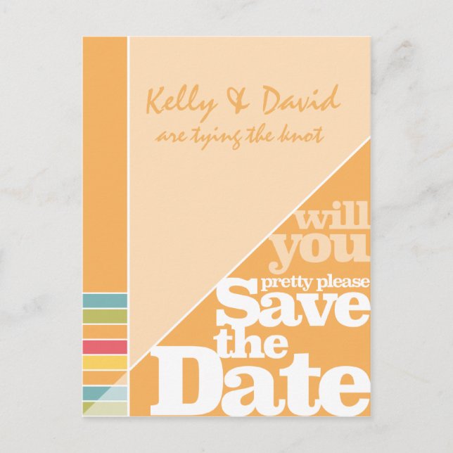 Colour Creative Funky Save the Date Post Card (Front)