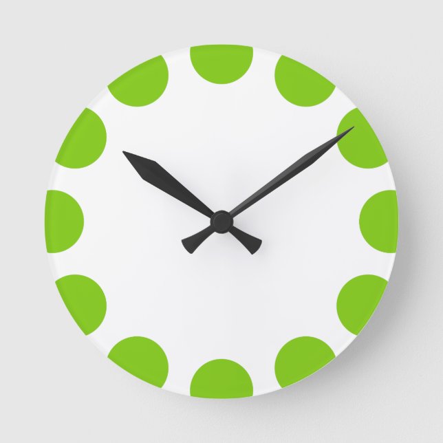 Colour Crescent - Martian Green with White Round Clock (Front)