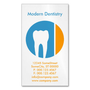 Colour Crush Circles Dentistry Magnetic Business Card