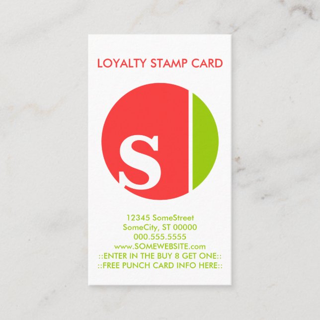 colour crush loyalty punch card (Front)