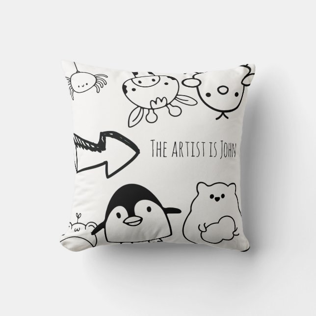 Colour & Cuddle Animal Pillow (Front)
