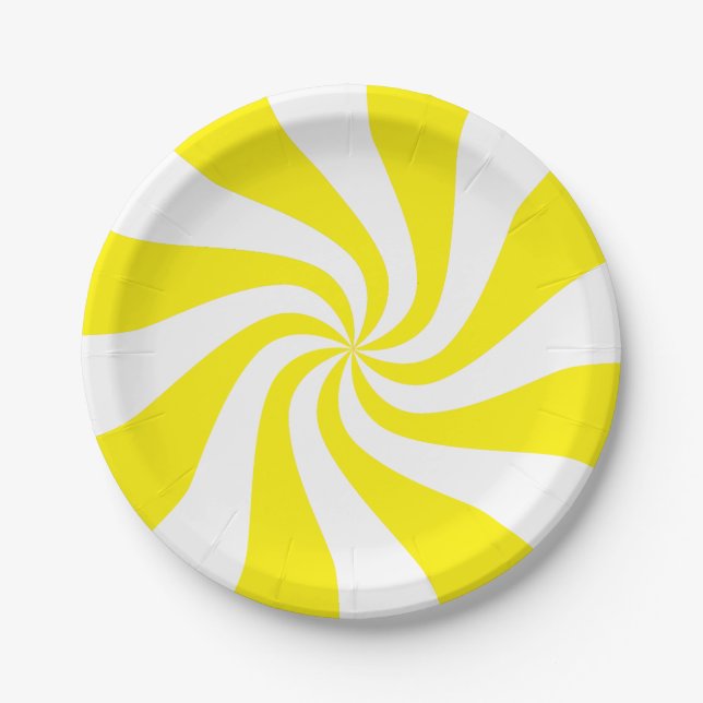 Colour Customisable Candy Cane Paper Plate (Front)