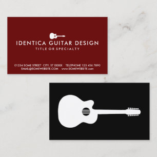 Colour Customisable Simple Acoustic Guitar Business Card