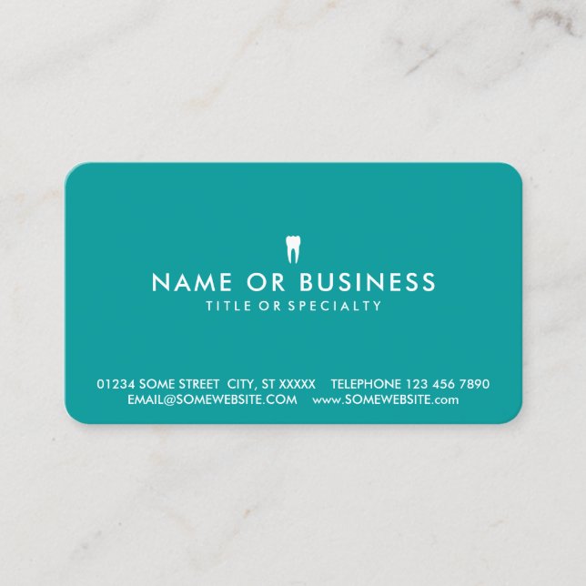 Colour Customisable Simple Dentistry Business Card (Front)