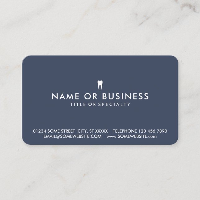 Colour Customisable Simple Dentistry Business Card (Front)