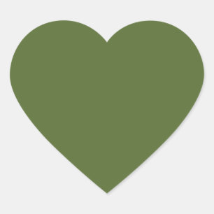 colour dark olive green heart sticker