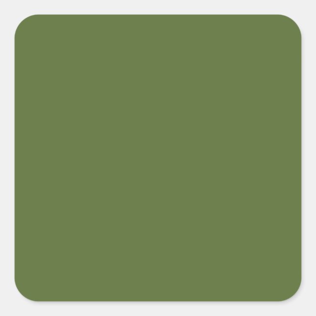 colour dark olive green square sticker (Front)