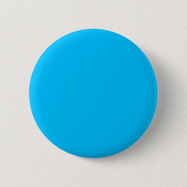 colour deep sky blue 6 cm round badge (Front)