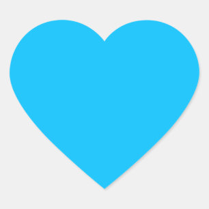 colour deep sky blue heart sticker