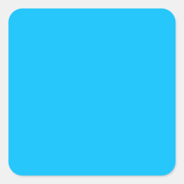 colour deep sky blue square sticker (Front)
