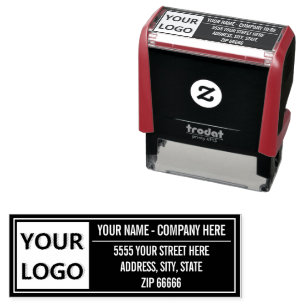 Colour Design Your Own Logo Name Address Stamp
