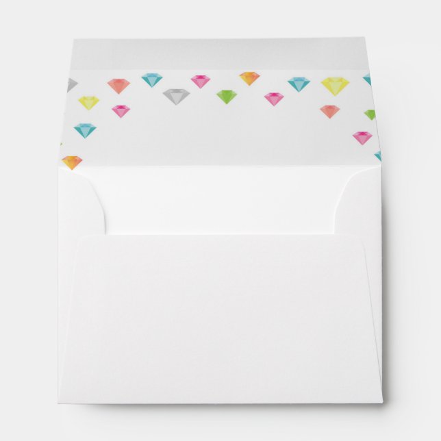 Colour diamonds confetti wedding envelopes (Back (Bottom))