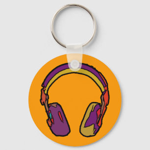 colour dj headphone key ring