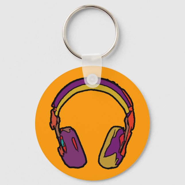 colour dj headphone key ring (Front)