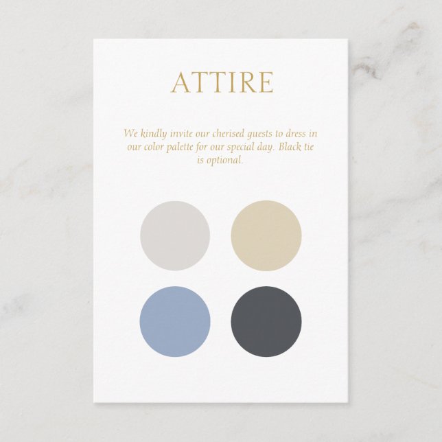 Colour Dot Wedding Attire Dress Code Enclosure Car Card (Front)