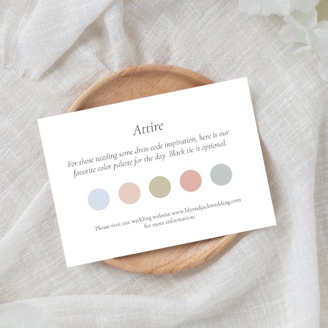 Colour Dot Wedding Attire Dress Code Enclosure Car Card (Creator Uploaded)