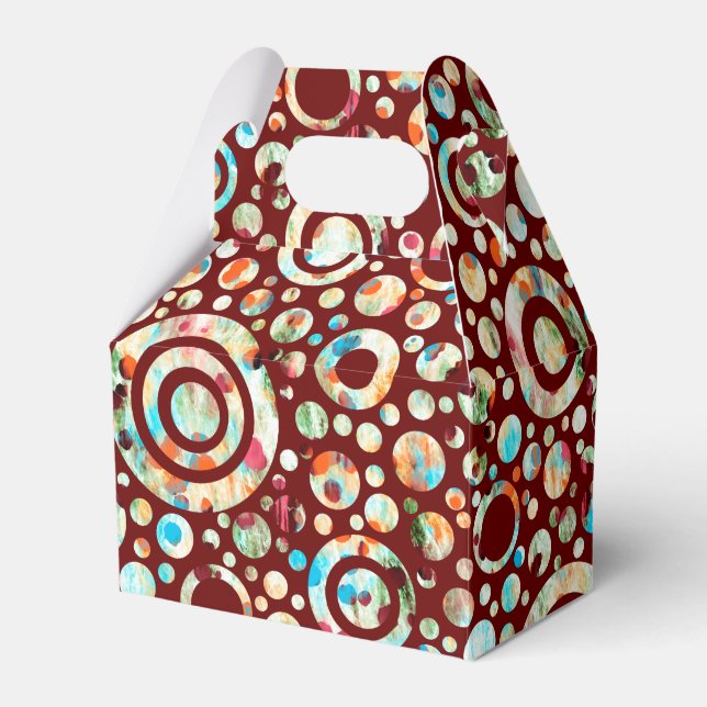 Colour Dots & Circle Pattern + your text & backgr. Favour Box (Front Side)