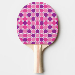 Colour dots in purple and lilac ping pong paddle