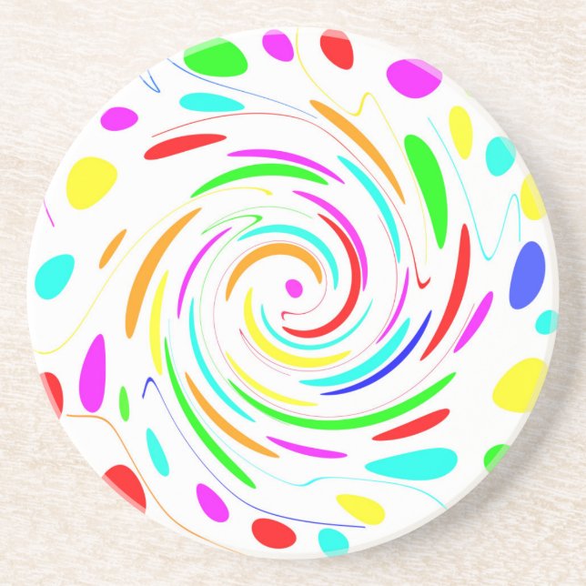 Colour Dots Swirl Coaster (Front)
