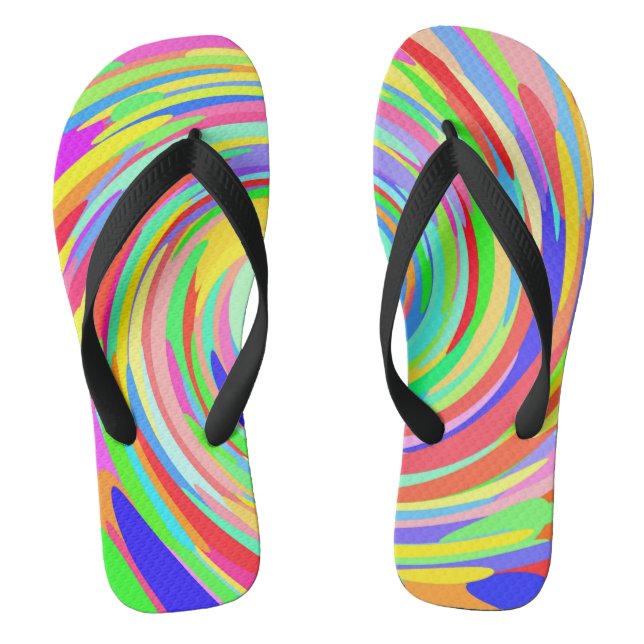 Colour Dots Swirl Flip Flops (Footbed)