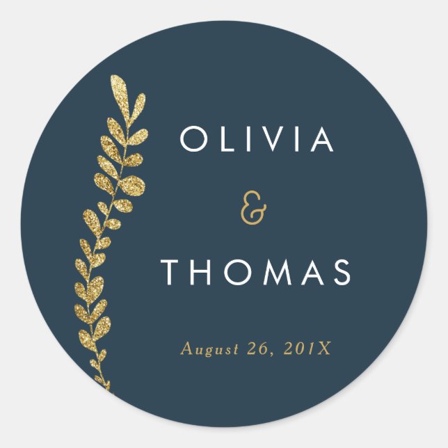 Colour Editable Gold Leaf Sticker, Favour Sticker (Front)