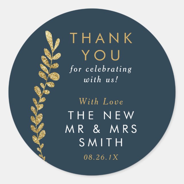 Colour Editable Gold Leaf Sticker, Favour Sticker (Front)